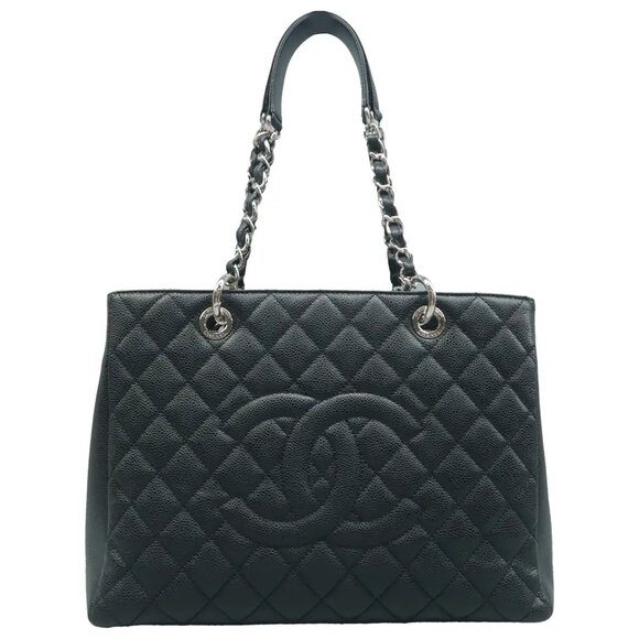 CHANEL Handbags - 100% Authentic CHANEL Grand shopping Black Leather Shoulder Bag